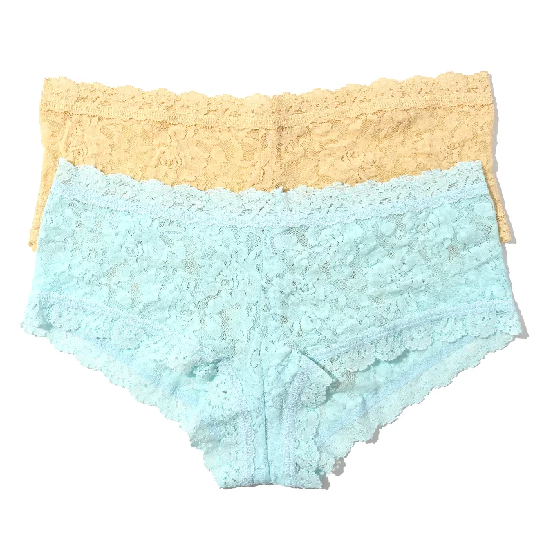 2-Pack Signature Lace Boyshort | Shortcake Yellow/Celeste Blue Lace Dress Deep V