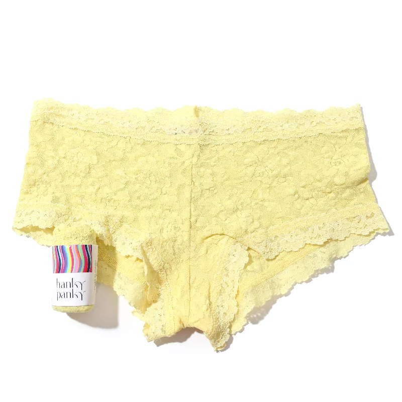 Signature Lace Boyshort | Smile More (Yellow) Off-shoulder Lace Dress