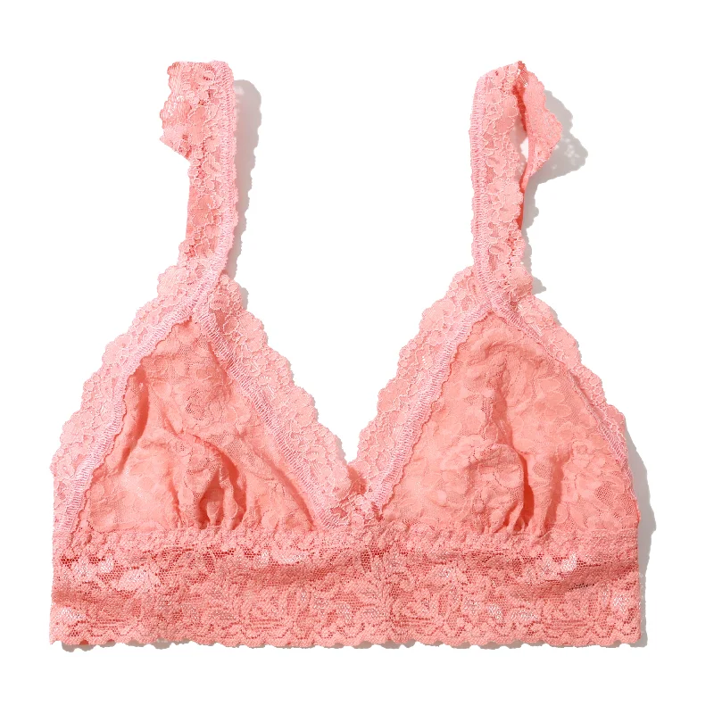 Signature Lace Crossover Bralette | Snapdragon Peach Lace Gown Style