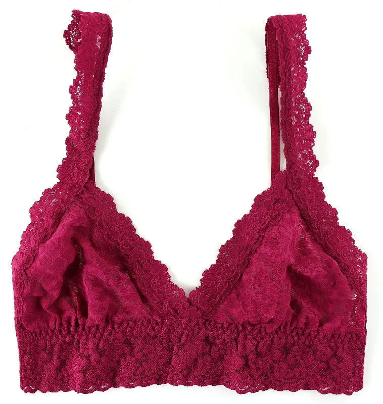 Signature Lace Crossover Bralette | Dark Pomegranate Red Lace Dress Flare