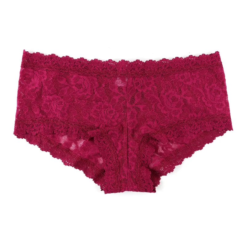 Signature Lace Boyshort | Dark Pomegranate Red Flowy Lace Dress