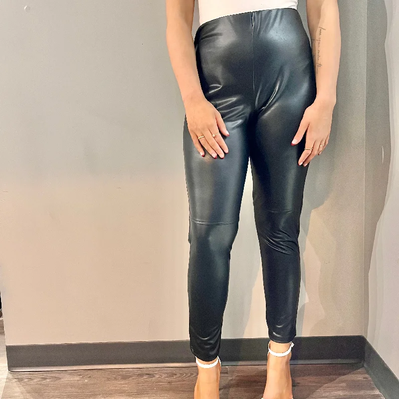 Joseph Ribkoff Black Faux Leather Ella Legging