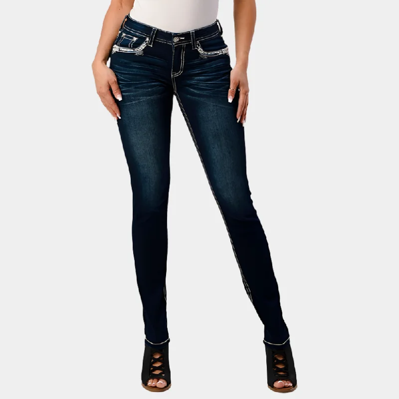 Grace In La Heavy Stitching Skinny Jeans