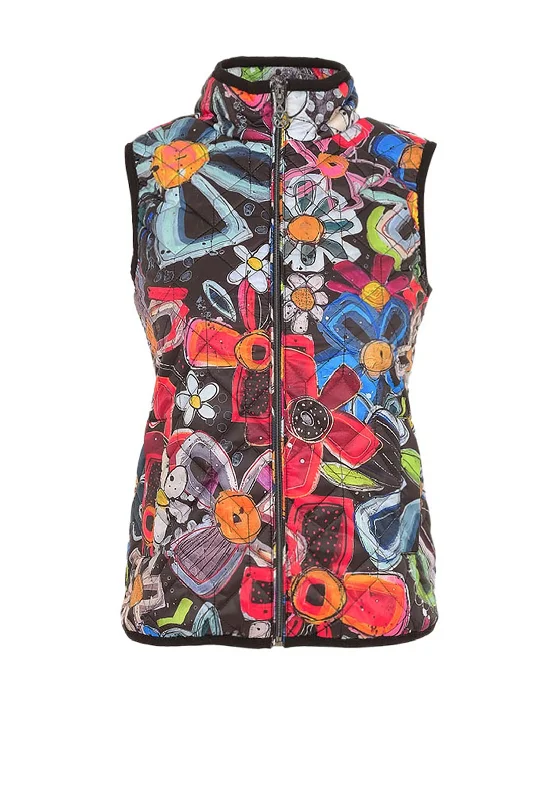 Dolcezza Floral Print Quilted Gilet, Multi Women's date night jackets