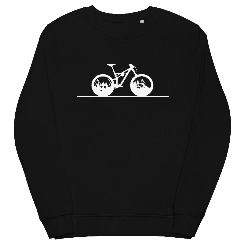 Gerade Linie - Berge - Radfahren - Unisex Premium Organic Sweatshirt Soft Hooded Sweatshirt