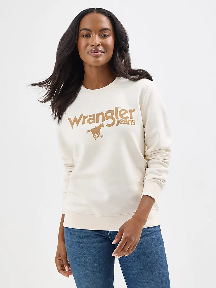 Women's Wrangler Crew Pullover Printed Hooded Sweatshirts