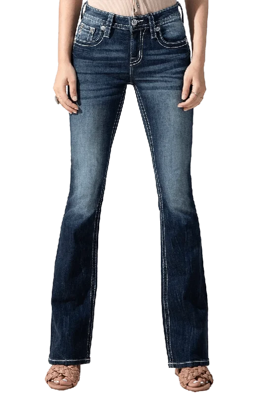 Miss Me Women's Aztec Accent Bootcut Jeans