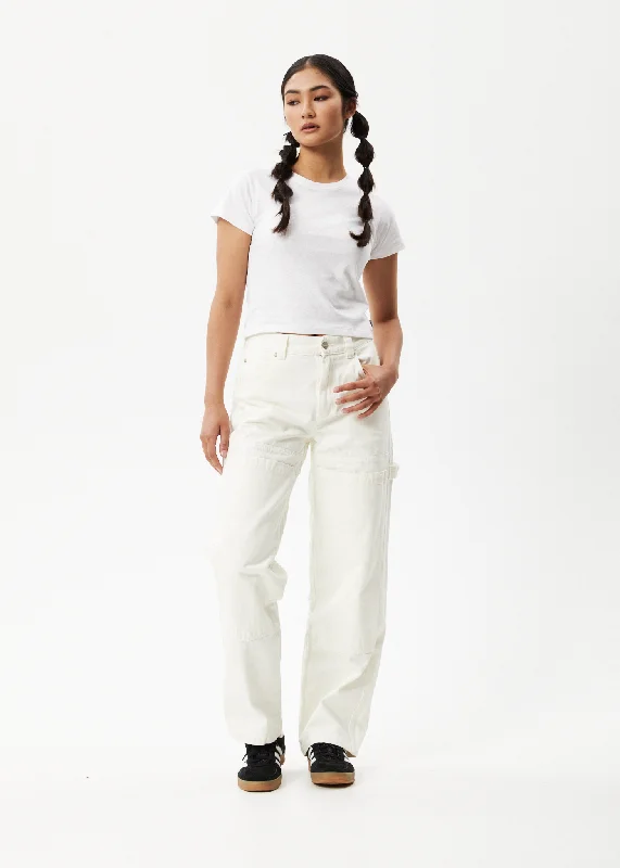 AFENDS Womens Moss - Denim Carpenter Jeans - Off White