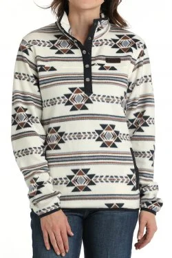 Women's Cinch Southwestern Print Fleece Pullover - Cream Hoodie Sweatshirt Set