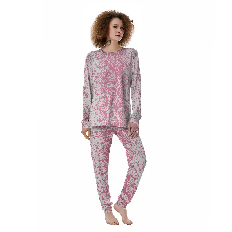 Python Snakeskin Pink Print Women's Pajamas Best pajama sets for relaxing weekends