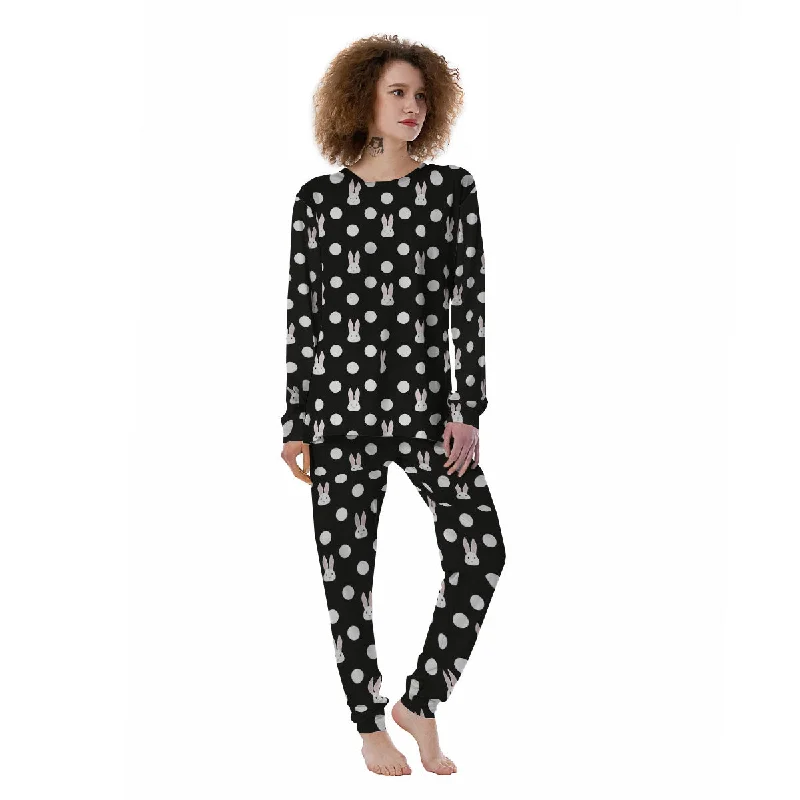 Rabbit Polka Dot Print Pattern Women's Pajamas Best pajama sets for pregnancy