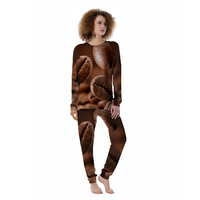 Roasted Coffee Bean Print Women's Pajamas Chic pajama sets