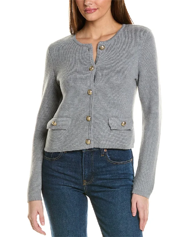 Bruno Magli Cropped Crewneck Wool Jacket Boho-style sweaters