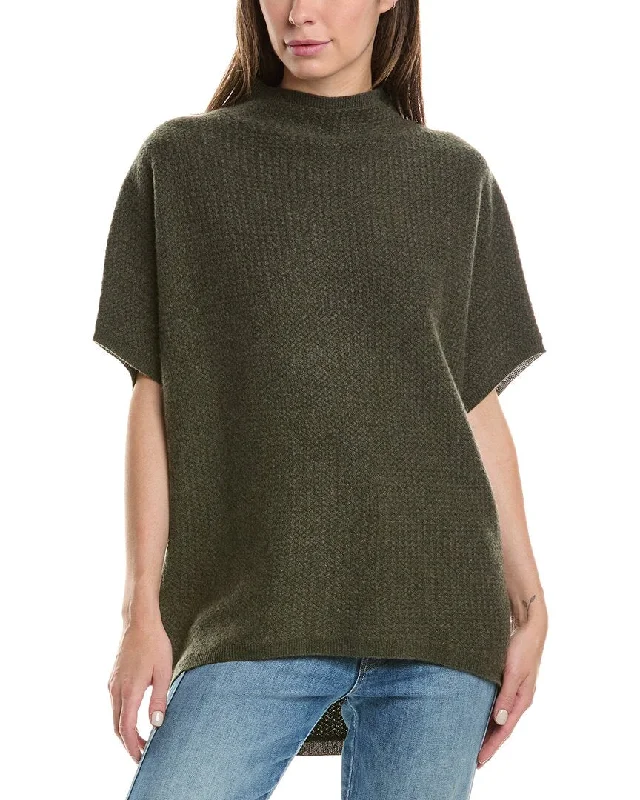 Forte Cashmere Textured Funnel Cashmere Popover Streetwear sweaters