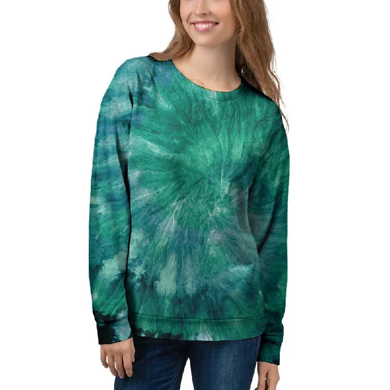 Olive Green Tie Dye Women's Sweatshirt Chunky knit sweaters