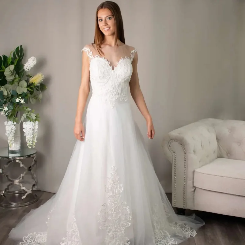 Kayce Lace Wedding Dress Empire Waist Gown