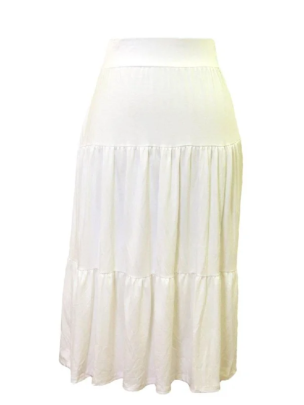 Objex White Tier Skirt Flowy unclassified skirts