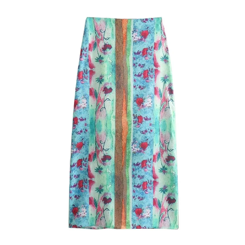 Pink Ripple Blooms Skirt Minimalist unclassified skirts