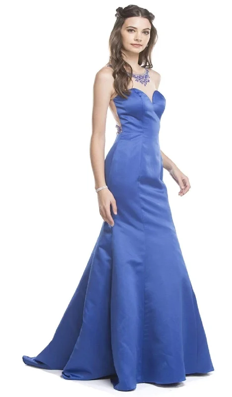 Aspeed Design - Sheer Fitted Trumpet Affordable Prom Gown Modest party dresses