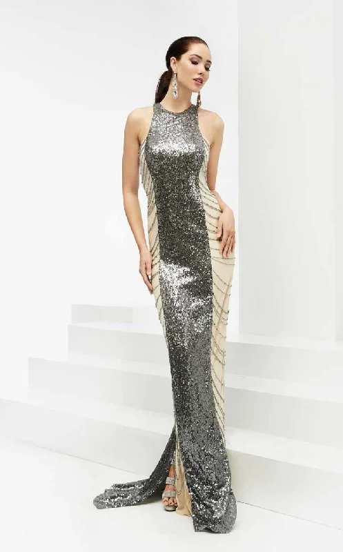 Jasz Couture - Halter Sequined Long Gown 5933 Y2K party dresses