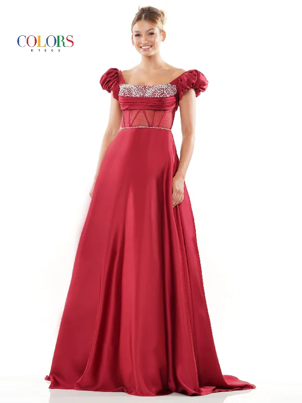 Colors 3249 Long Formal Satin Pocket Prom Ball Gown Spring maxi dresses