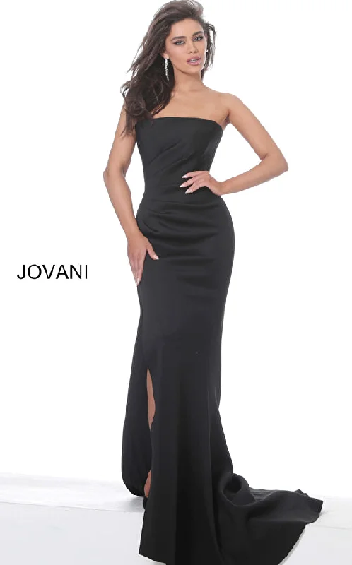 Jovani 94366 Strapless Side Slit Long Formal Dress Revolve maxi dresses