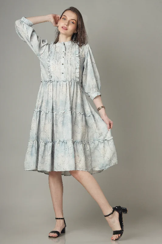 A-Line Floral Button Down Tiered Shirt Dress Birthday floral dresses