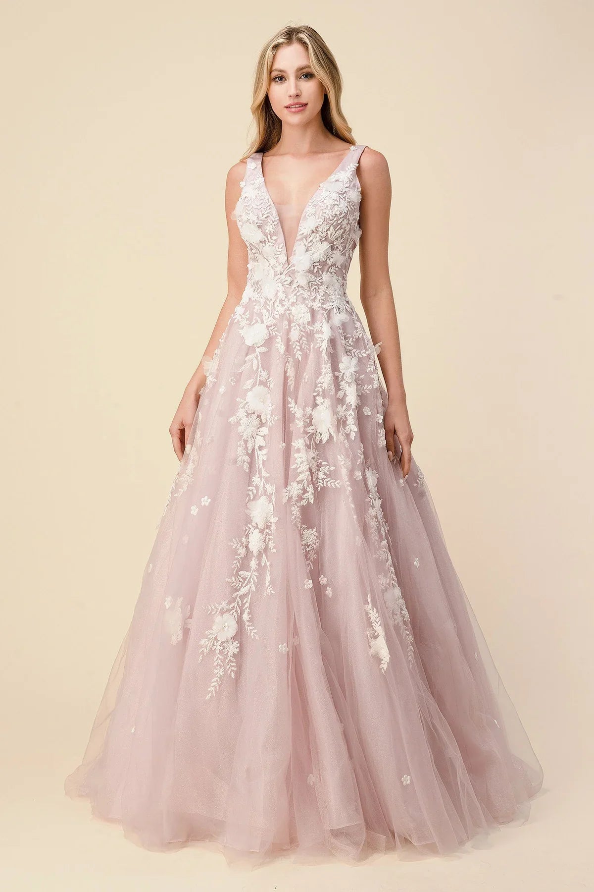 Enchanting Floral AppliquÃ© Gown for Unforgettable Occasions by Exquisite Couture Formal floral dresses