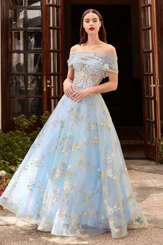 Enchanting Floral Rhapsody: Cinderella Divine's CD963 for Unforgettable Evenings Wedding guest floral dresses