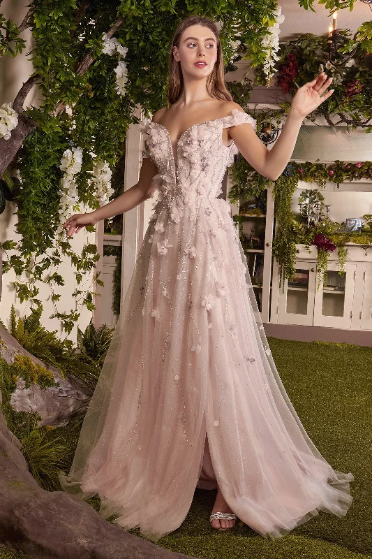 Ethereal Elegance: Enchanted Gown with 3D Floral Appliques and Shimmering Beadwork Mini floral dresses