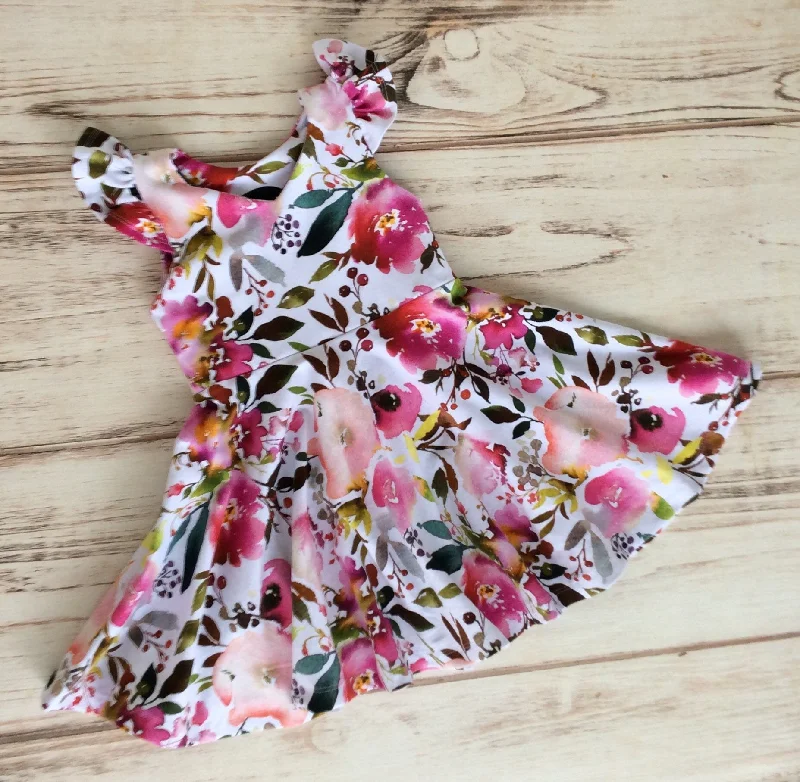 Watercolor Floral Twirl Dress Chic floral dresses