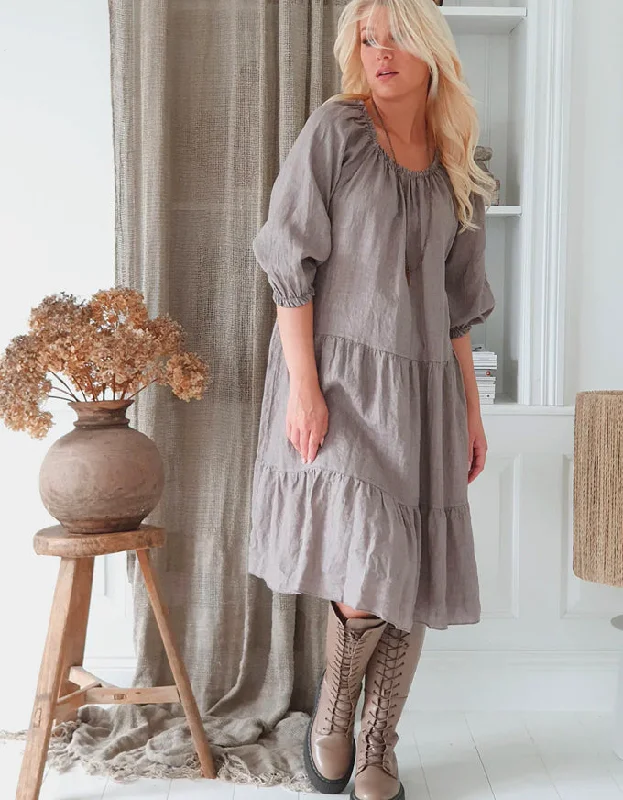 Abby Linen Dress Taupe Formal unclassified dresses