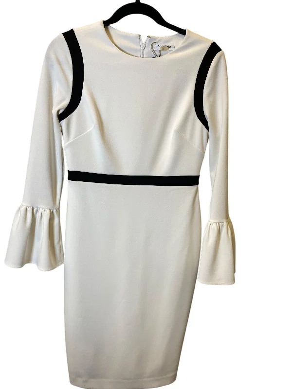 Dress Work By Calvin Klein In Black & White, Size: S One-shoulder unclassified dresses