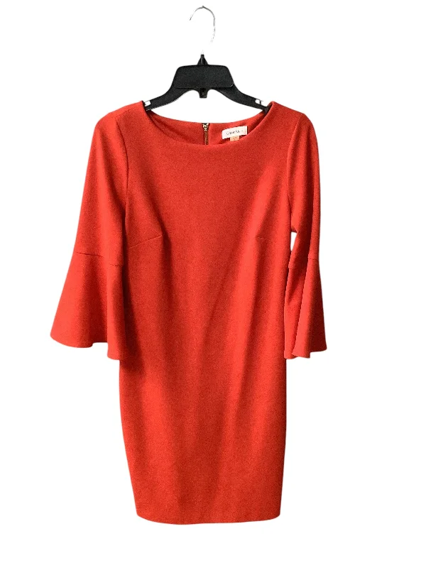 Dress Work By Calvin Klein In Red, Size: 6 Trendy unclassified dresses