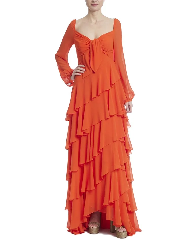 Badgley Mischka Ruffle Gown Long sleeve unclassified dresses