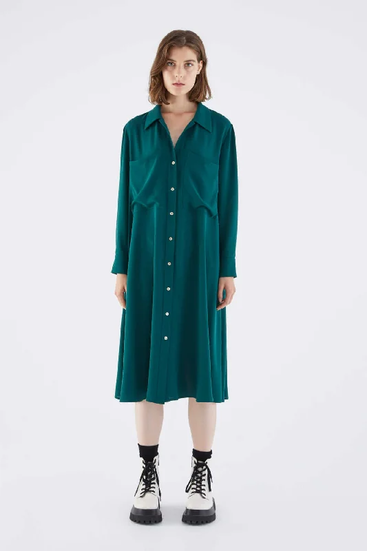 Casual Dress with Pockets Green Street style unclassified dresses