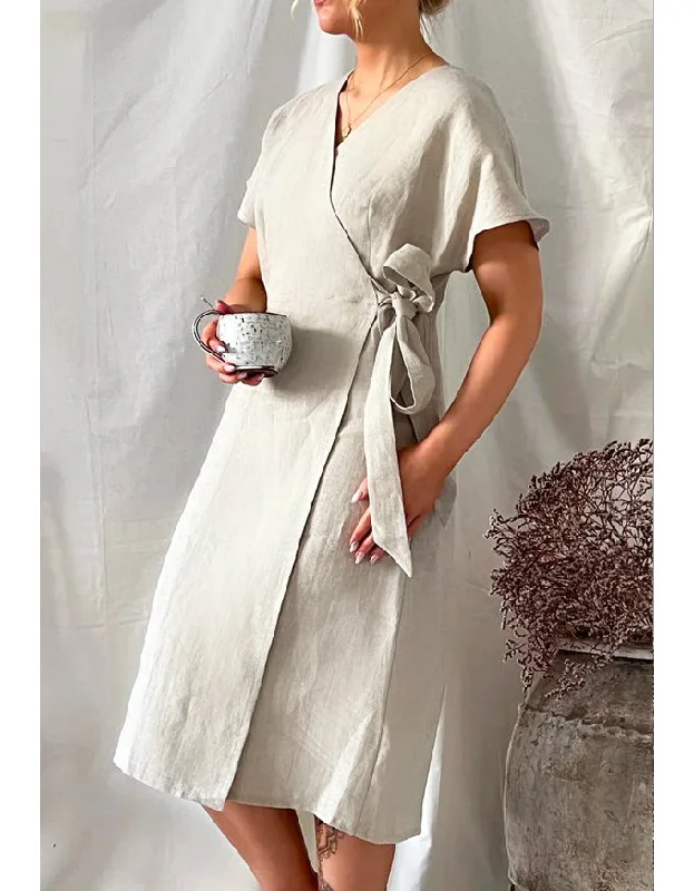 Claire Linen Dress Natural Travel unclassified dresses