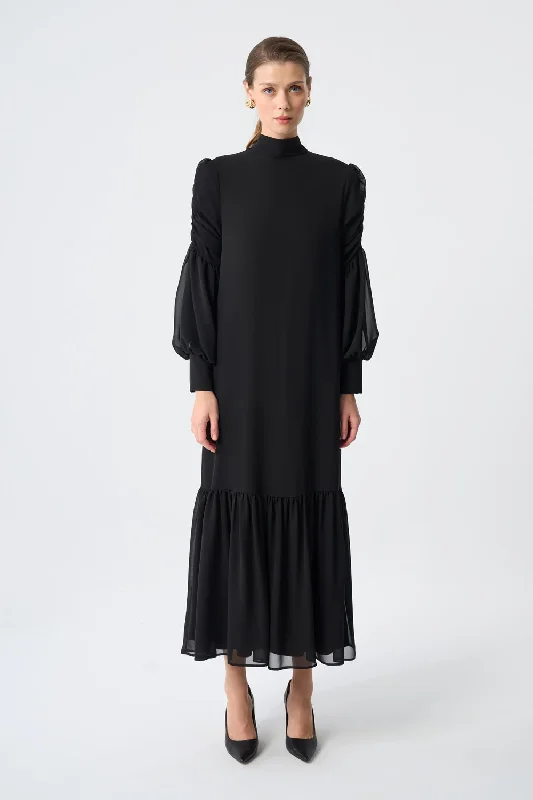 Draped Chiffon Dress  - Dress Velvet unclassified dresses