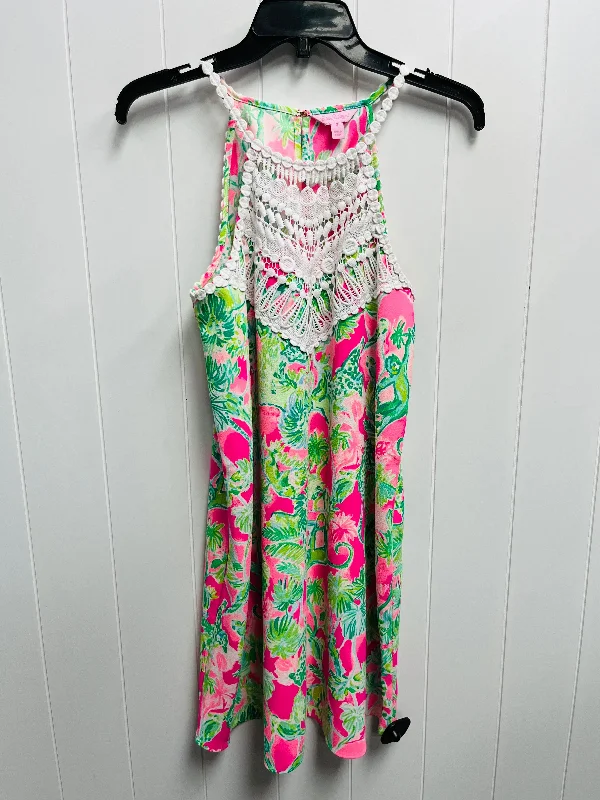 Dress Designer By Lilly Pulitzer In Green & Pink, Size: 4 Fashionable unclassified dresses