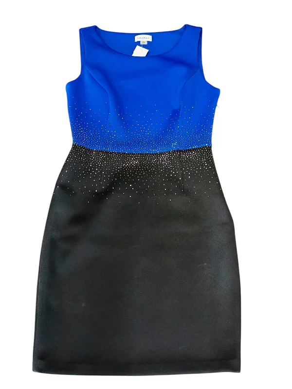 Dress Work By Calvin Klein In Black & Blue, Size: 6 Engagement unclassified dresses