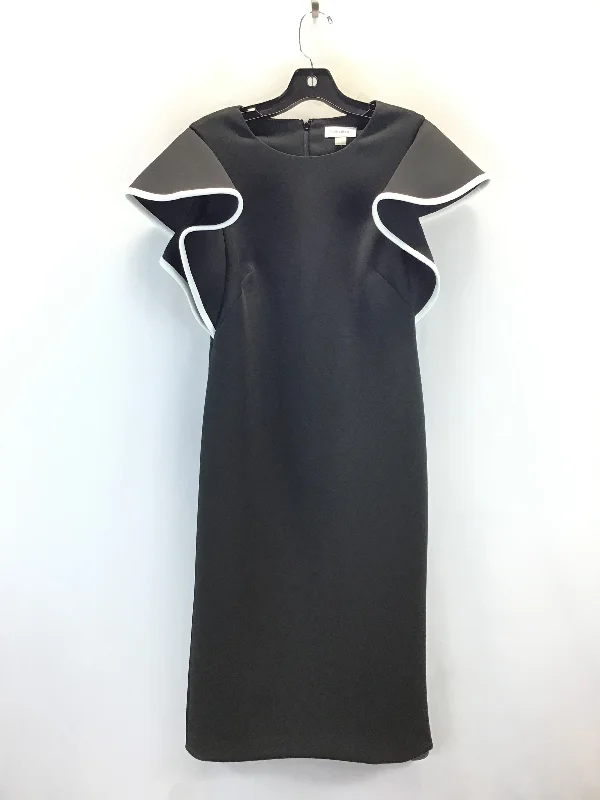 Dress Work By Calvin Klein In Black & White, Size: 8 Velvet unclassified dresses