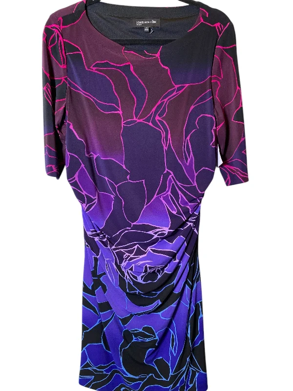 Dress Work By Jones New York In Black & Purple, Size: L Short unclassified dresses