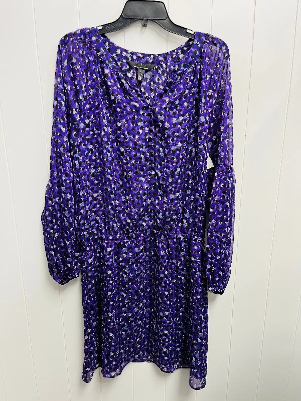 Dress Work By White House Black Market In Purple, Size: L Casual chic unclassified dresses