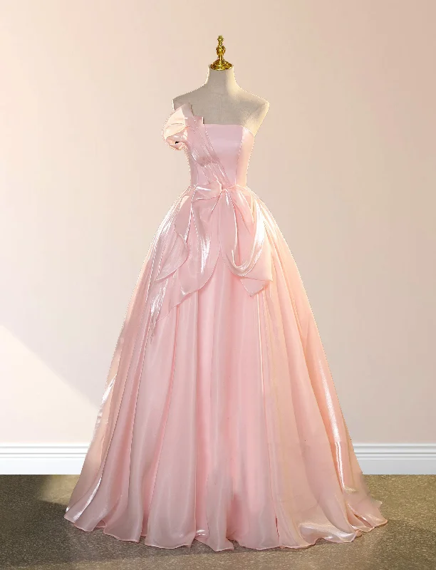 Elegant Shiny Pink Organza Ball Gown Quinceanera Dresses Popular unclassified dresses