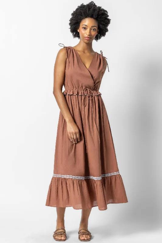 Gathered Waist V-Neck Dress Budget-friendly unclassified dresses