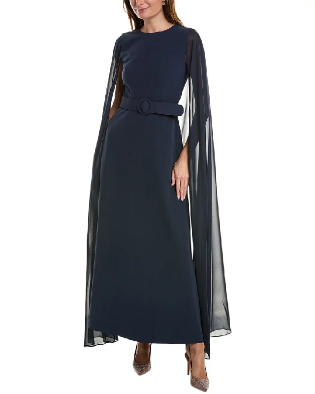 Kay Unger Freya Cape Gown Monochrome unclassified dresses