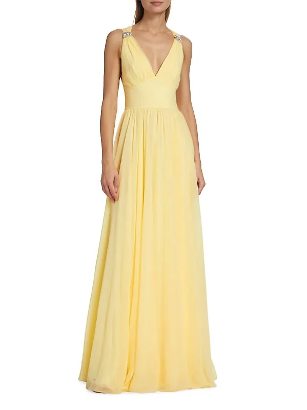 Kenzia Gown In Lemon Drop Casual unclassified dresses