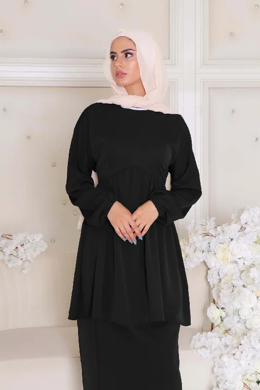 Kim Smock Top- Black Preppy unclassified dresses