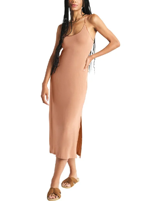 LYR by Splendid Everywhere Cashmere-Blend Slip Dress Metallic unclassified dresses