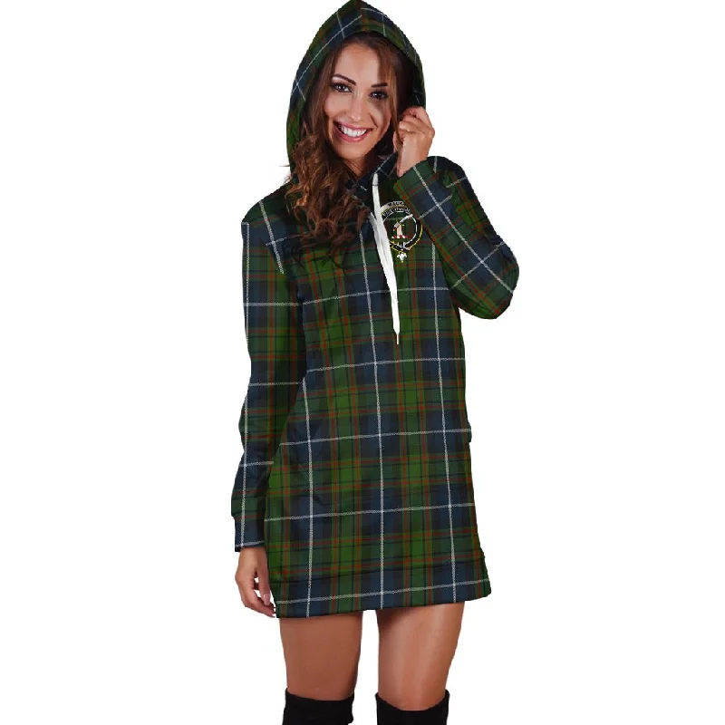 MacRae Hunting Tartan Hoodie Dress with Family Crest Popular unclassified dresses